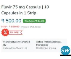 Fluvir 75 mg Capsule | 10 Capsules in 1 Strip