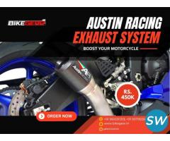 Boost motorcycle with Austin racing exhaust system