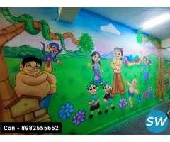 play school wall painting artist