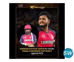 Parag to Lead RR as Samson Misses RCB Match - 1