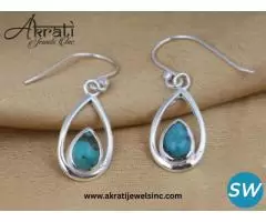 USA wholesale Silver Gemstone Earrings Manufacture