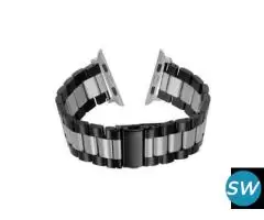 Black Metal Strap Watches by Omax