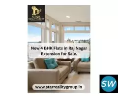 New 4 BHK Flats in Raj Nagar Extension for Sale.