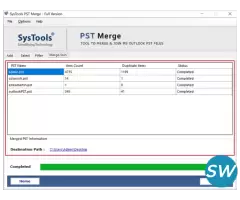SysTools PST Merge Tool