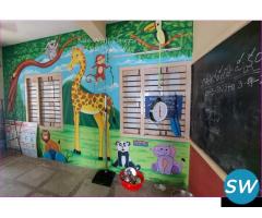 Anganwadi School Cartoon Wall Painting Images From Borabanda