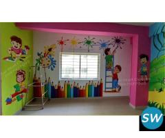Cartoon Wall Painting for Play School - 2