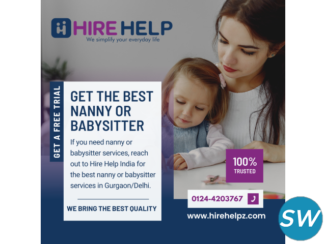 Hire the best nanny/babysitter services in Gurgaon - 1