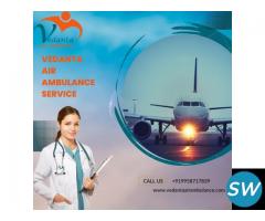 Avail Vedanta Air Ambulance Service in Raipur with Life-care ICU Setup - 1