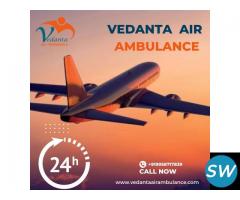 Select Life-Care Vedanta Air Ambulance Service in Dibrugarh with Ventilator Setup