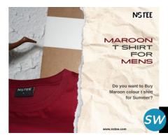 Maroon colour t shirt - 1