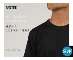 Black cotton t shirt - 1