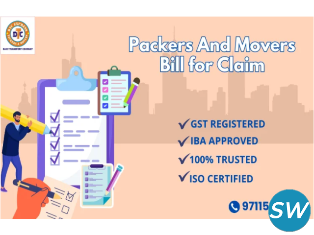 Packers and Movers Bill For Claim, Original GST Bi - 1