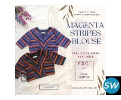 Multicolored Striped cotton blouse - 1
