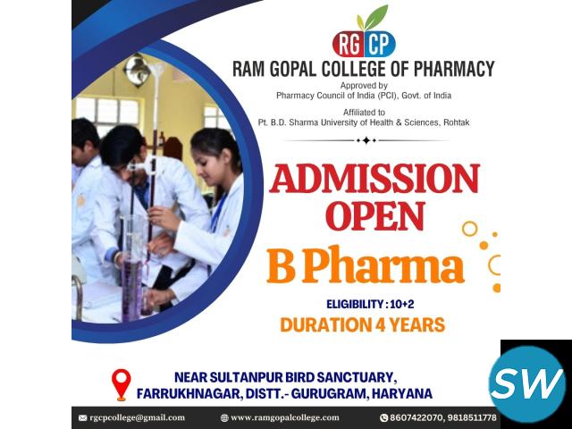 B.Pharma Admissions 2024 Open | delhi ncr ramgopal - 1