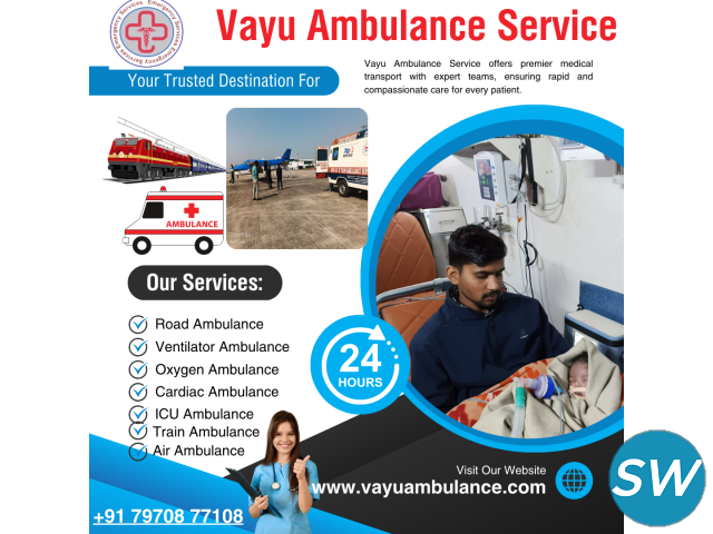 ICU Equipped Vayu Road Ambulance Services in Patna - 1